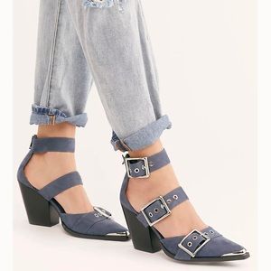 Free People Jeffrey Campbell Hendrix Blue Suede 10M